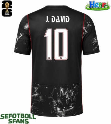 Kanada Jonathan David #10 Bortatröja VM 2026 Kortärmad